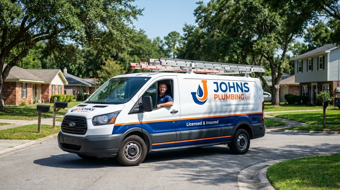 Johns Plumbing LLC service van in Marysville, OH